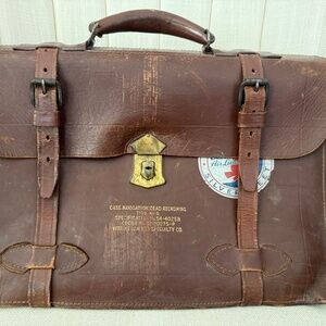 Case Navigation DEAD RECKONING type A-4 vintage Wright Leather WWII briefcase